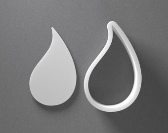 Water Drop Or Teardrop Cookie Cutter - From Mini To Large - Polymer Clay Jewelry And Earring Cutter Tool - Mirrored Pair Set