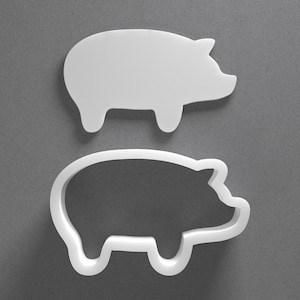 Pig Cookie Cutter - From Mini To Large - Swine Animal Polymer Clay Jewelry And Earring Cutter Tool - Mirrored Pair Set