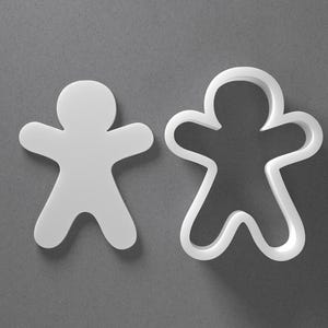 Christmas Gingerbread Man Cookie Cutter & Ginger Polymer Clay Earring, Pottery Tool image 1
