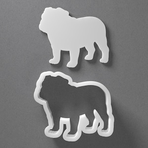 English Bulldog Cookie Cutter & Bull Dog Polymer Clay Earring, Pottery Tool image 1