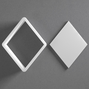 Rhombus Cookie Cutter & Rectangle Polymer Clay Earring, Pottery Tool image 1