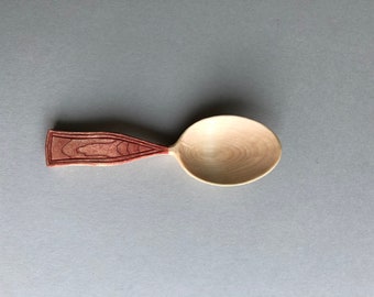 Magnolia spoon with red stain