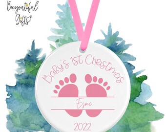 Personalised Ceramic Christmas Tree Decoration - Baby's 1st Christmas 2023 - Baby Decoration | Baby Keepsake | Baby's 1st Xmas | New Baby