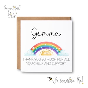 Personalised Nurse Card - "Thank You So Much For All Your Help And Support" - Hospital Staff Card | Thank You Card | Personalised Card