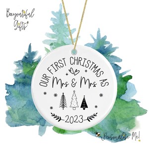 Ceramic Christmas Tree Decoration - First Christmas as Mrs & Mrs / Mr and Mrs / Mr and Mr