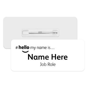 Hello My Name is Name Badge - Simple Text | Personalised Badge | #hello my name is... Badge | Personalised Metal ID Reel