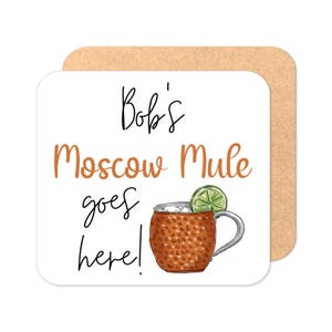 Personalised Moscow Mule Coaster - Original Design | Personalised Drinks Coaster | Cocktail Coaster | Personalised Coaster