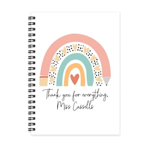 Personalised A5 Notebook - Thank You For Everything | Thank You Teacher Gift | Personalised Gift | Teacher Gift | End of Year Gift
