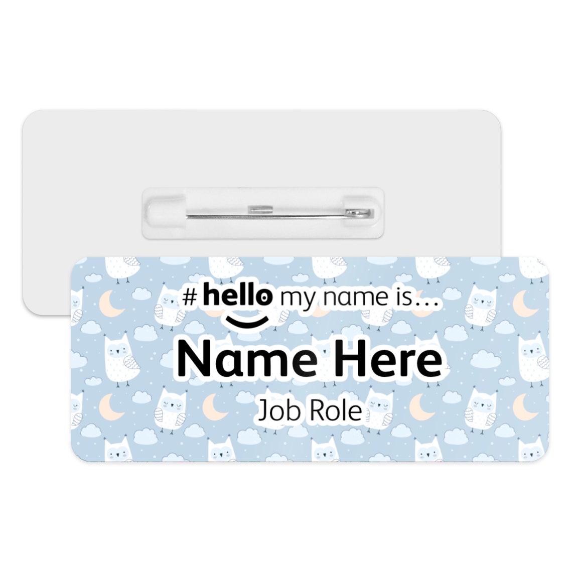 Hello My Name is Name Badge - Cloud Background | Personalised Badge | # ...