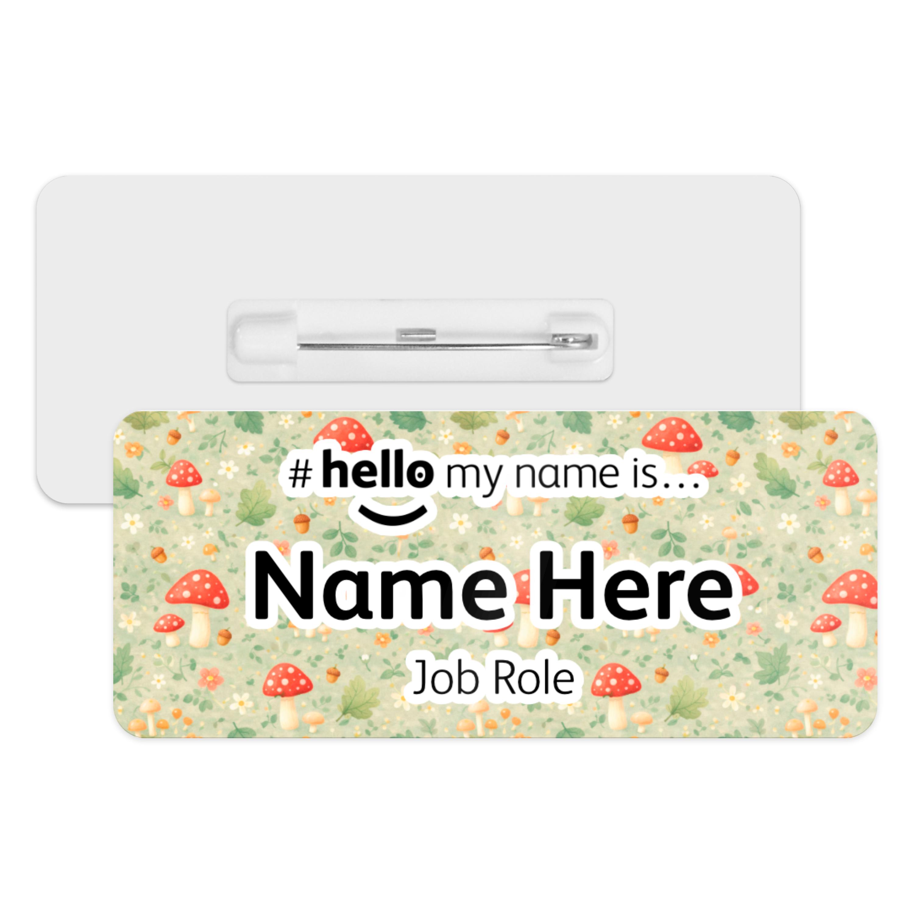 Hello My Name is Name Badge - Enchanted Toadstools | Personalised Badge ...
