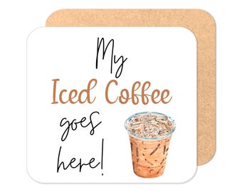 Personalised Iced Coffee Coaster - Original Design | Personalised Drinks Coaster | Cocktail Coaster | Personalised Coaster
