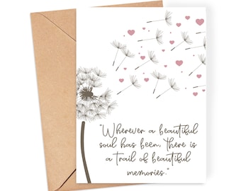 Sympathy Card - &quot;A Trail of Beautiful Memories&quot; - Sympathy Card | With Sympathy Card | Thinking of You Card | Loss of Loved One
