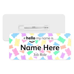 Hello My Name is Name Badge - Gummy Bears | Personalised Badge | #hello my name is... Badge | Personalised Metal ID Reel