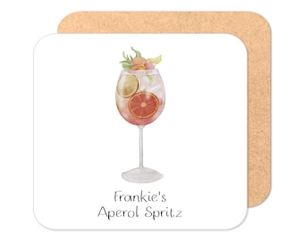Personalised Aperol Spritz Coaster - Large Drink Design | Personalised Drinks Coaster | Cocktail Coaster | Personalised Coaster