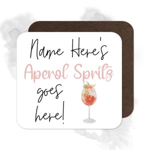 Personalised Aperol Spritz Coaster - Original Design | Personalised Drinks Coaster | Cocktail Coaster | Personalised Coaster
