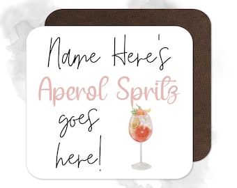 Personalised Aperol Spritz Coaster - Original Design | Personalised Drinks Coaster | Cocktail Coaster | Personalised Coaster