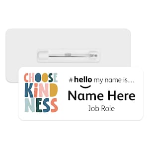 Hello My Name is Name Badge - Choose Kindness | Personalised Badge | #hello my name is... Badge | Personalised Metal ID Reel