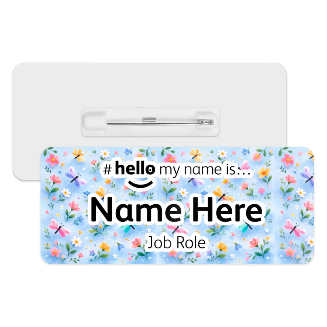 Hello My Name is Name Badge - Enchanted Butterflies | Personalised ...
