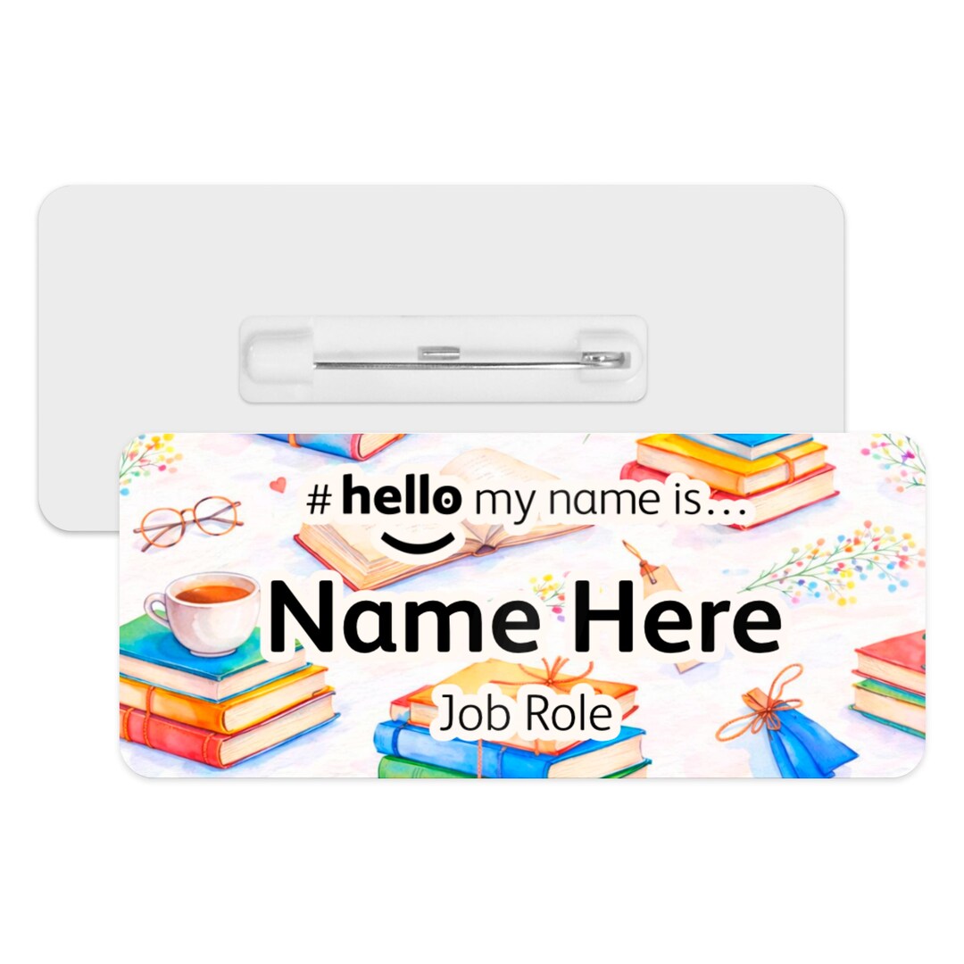 Hello My Name is Name Badge - Bright Watercolour Books | Personalised ...