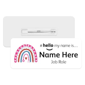 Hello My Name is Name Badge - Retro Stethoscope Rainbow | Personalised Badge | #hello my name is... Badge | Personalised Metal ID Reel