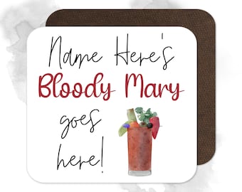 Personalised Bloody Mary Coaster - Original Design | Personalised Drinks Coaster | Cocktail Coaster | Personalised Coaster