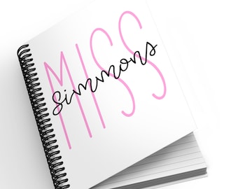 Personalised A5 Notebook - Miss | Thank You Teacher Gift | Personalised Gift | Teacher Gift | End of Year Gift
