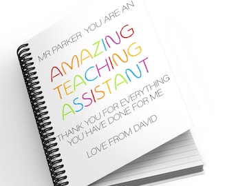 Personalised A5 Notebook - Amazing Teaching Assistant | Thank You Teacher Gift | Personalised Gift | Teacher Gift | End of Year Gift