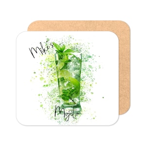 Personalised Mojito Coaster - Splash Effect Coaster | Personalised Drinks Coaster | Cocktail Coaster | Personalised Coaster | Home Bar