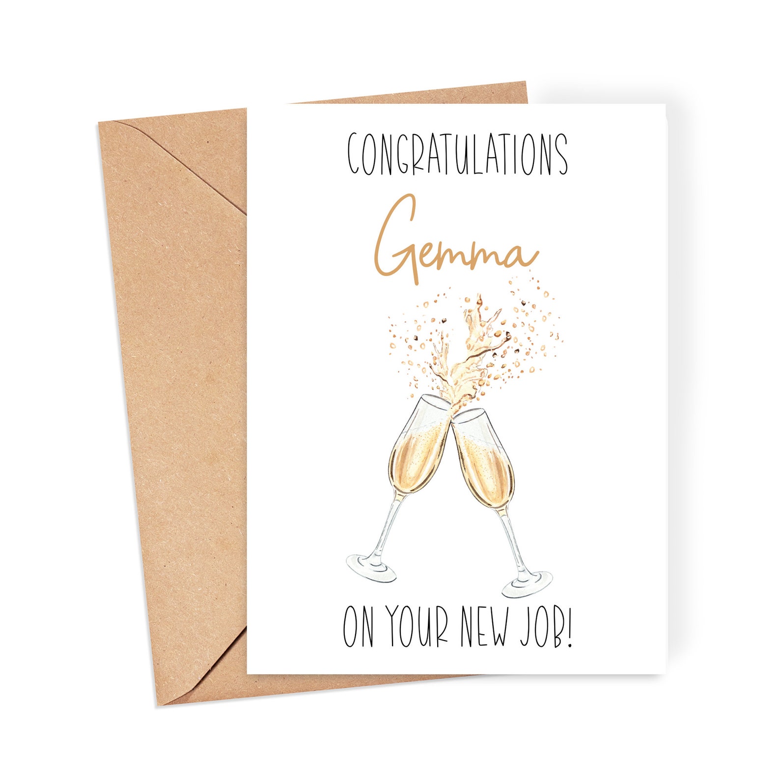 Personalised New Job Card - "congratulations on Your New Job" Champagne ...
