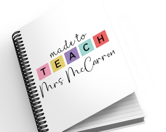 Personalised A5 Notebook - Made To Teach | Thank You Teacher Gift | Personalised Gift | Teacher Gift | End of Year Gift