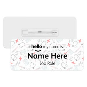Hello My Name is Name Badge - Nurse Doctor Medical Care | Personalised Badge | #hello my name is... Badge | Personalised Metal ID Reel