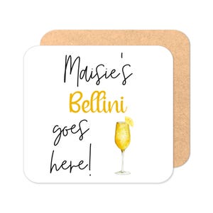 Personalised Bellini Coaster - Original Design | Personalised Drinks Coaster | Cocktail Coaster | Personalised Coaster