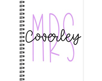 Personalised A5 Notebook - Mrs | Thank You Teacher Gift | Personalised Gift | Teacher Gift | End of Year Gift