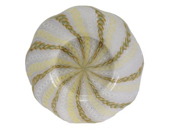 Italian  Murano Zanfirico And Aventurine Glass Plate