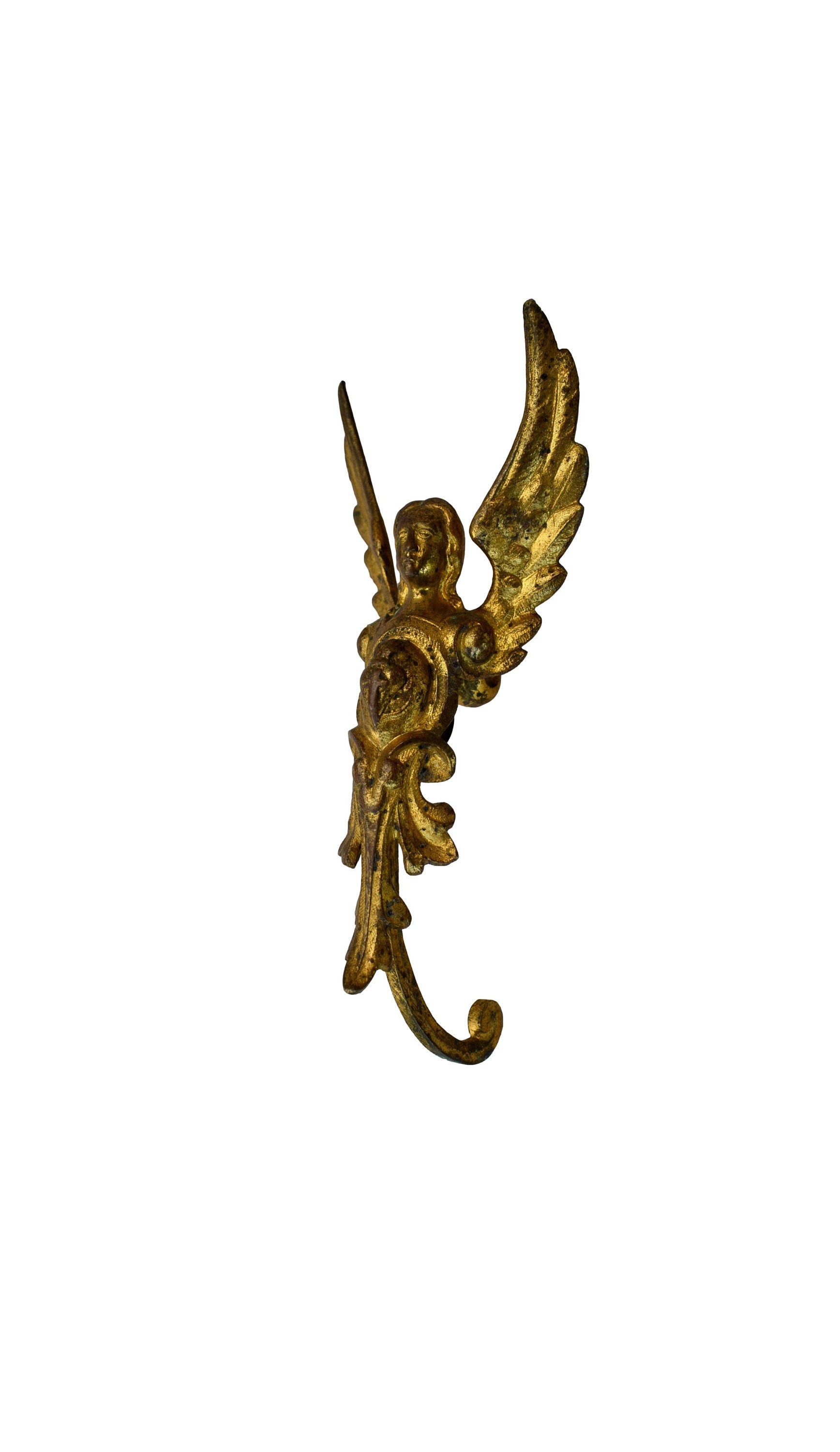 Antique Français Ormolu Fronton en Bronze Ange