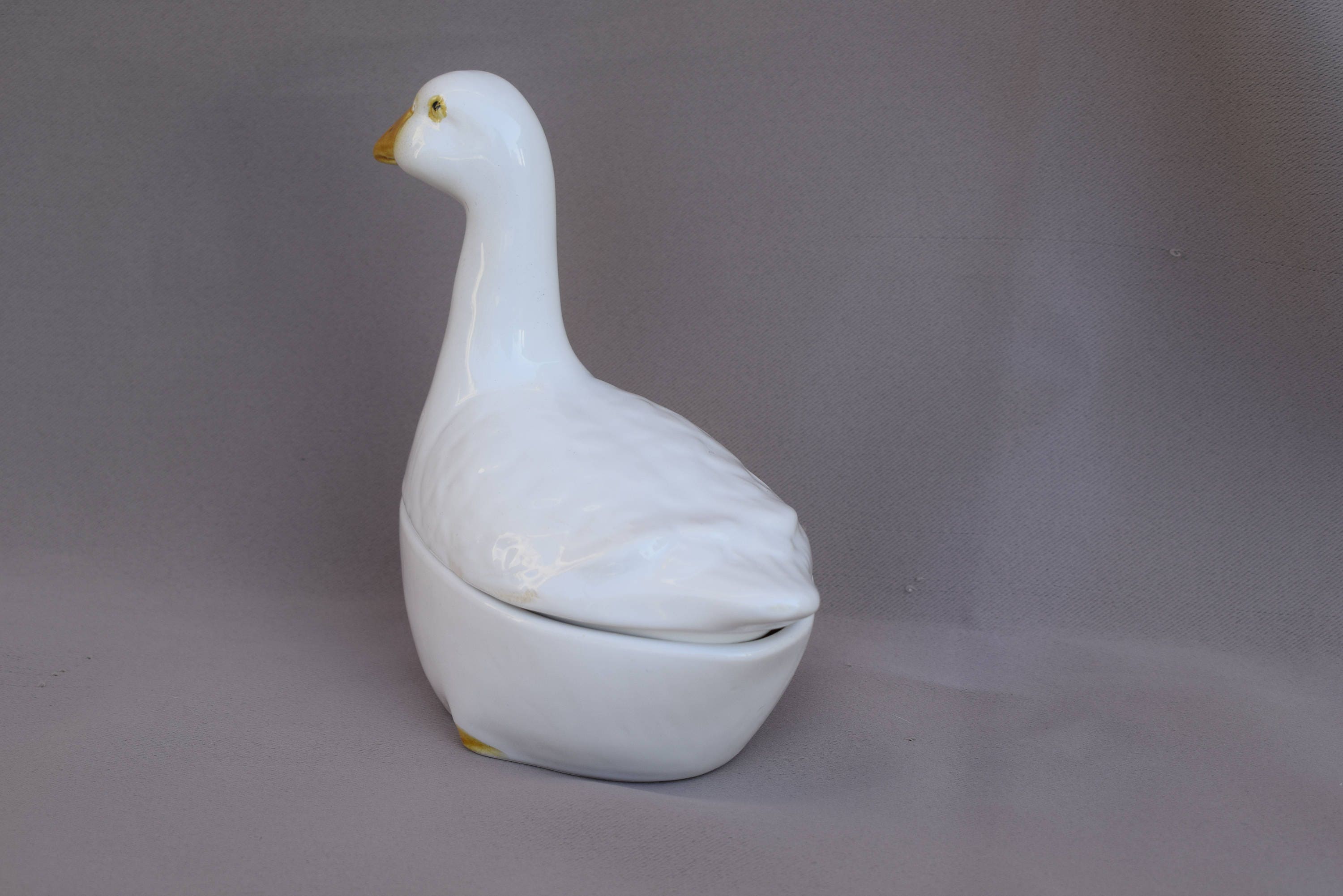 Authentic French Small White Gosling Goose Faience Terrine by - Etsy