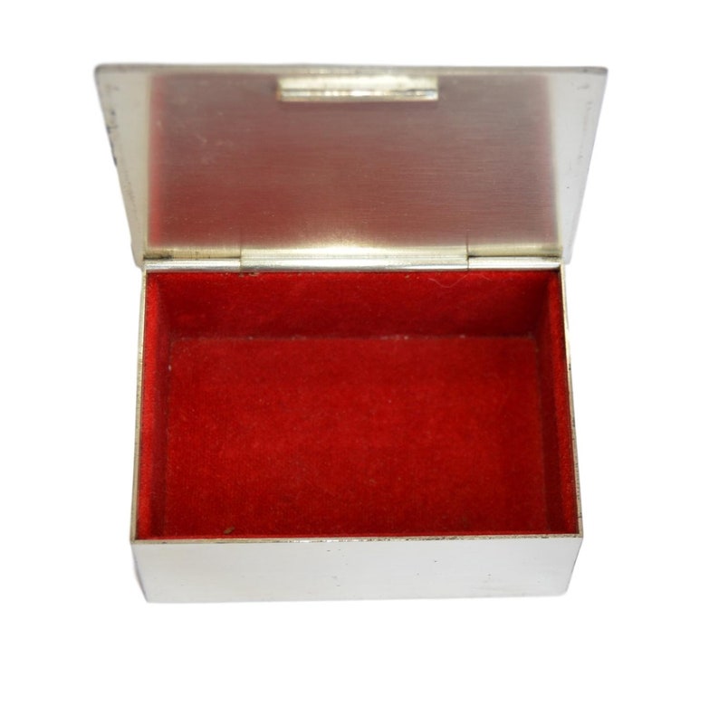 French Antique Engraved Silver Jewelry Trinket Box by B. Wicker blind