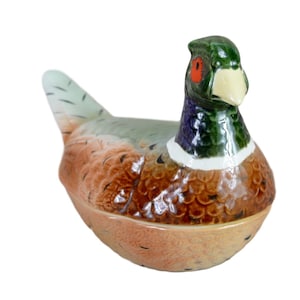Authentic French Caugant Pheasant Terrine - Faience Terrine  Foie Gras Dish - French Country Cottage Kitchen - Shabby Chic
