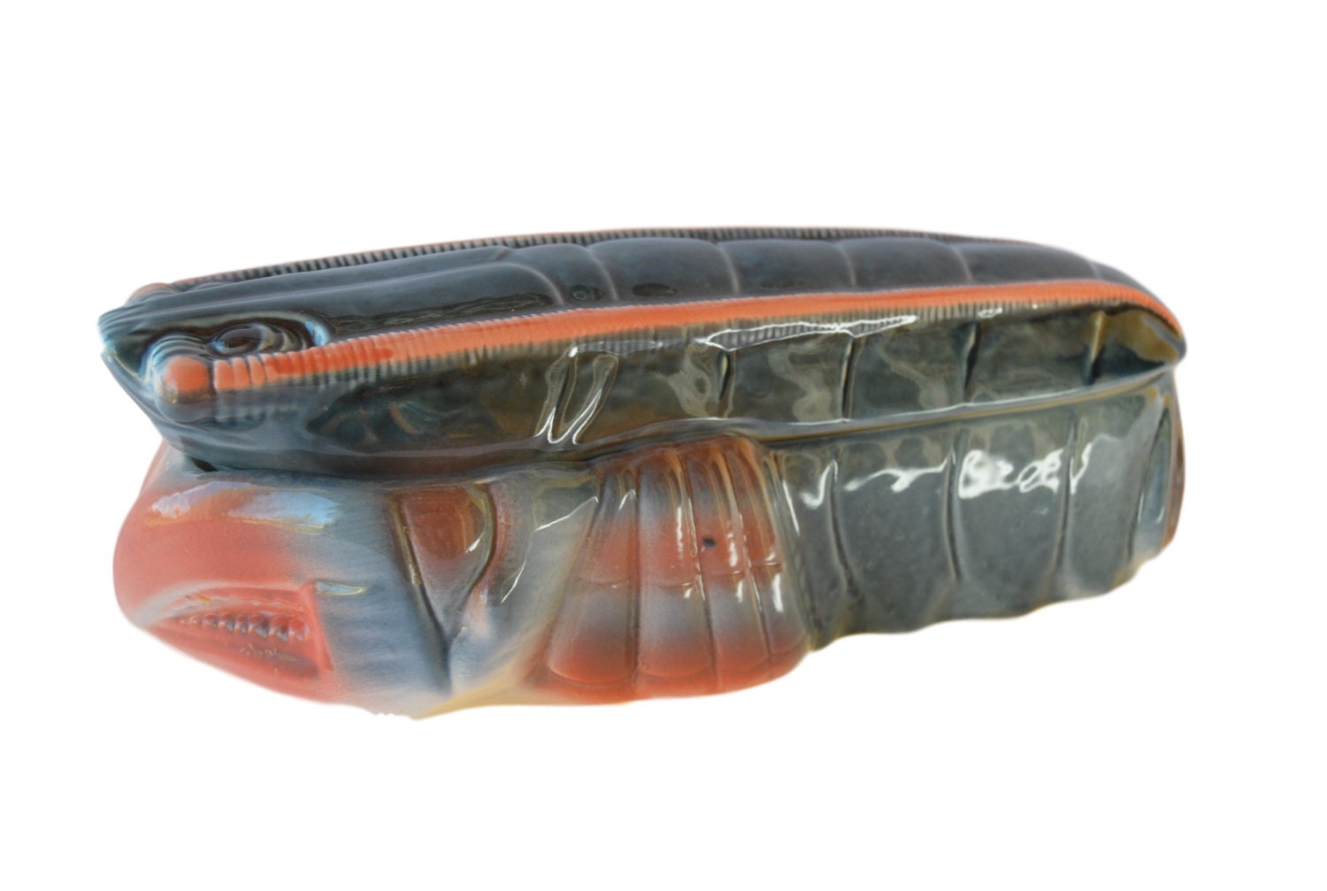 Authentic Français Lobster Terrine - Faience de Michel Caugant Country Cottage Kitchen Shabby Chic