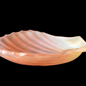 Antique Pink Opaline Glass Scallop Shell