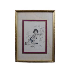 Vintage Framed Engraving By G. HADJI-MINACHE