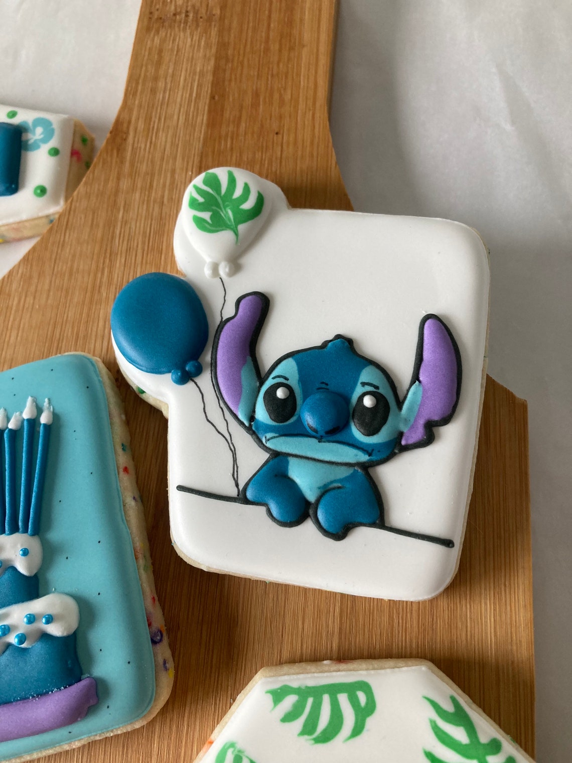 1 Dozen Stitch Themed Birthday Sugar Cookies Etsy