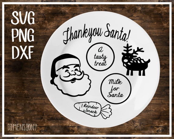 Download Santa Plate Svg Png Dxf Commercial Use Christmas Craft File Etsy PSD Mockup Templates