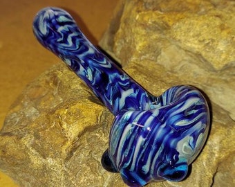 Sparkly Cobalt & Star White pipe