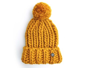 Matty Bobble / Super Chunky / Hecho a mano / Sombrero de punto / Sombrero de lana / Adulto / Niños / Bebé