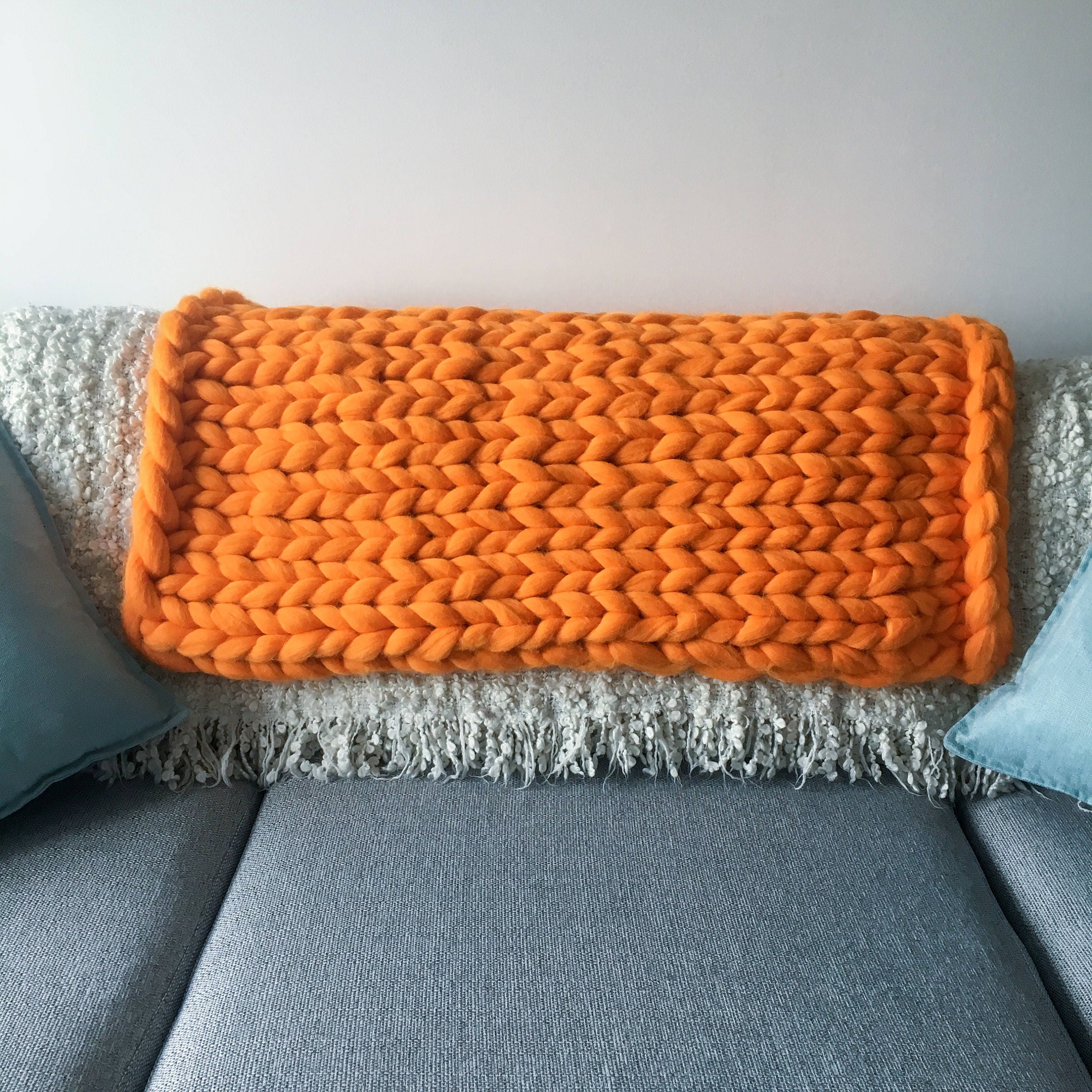 Chunky Knit Blanket Giant Yarn Throw Super Chunky Giant Etsy