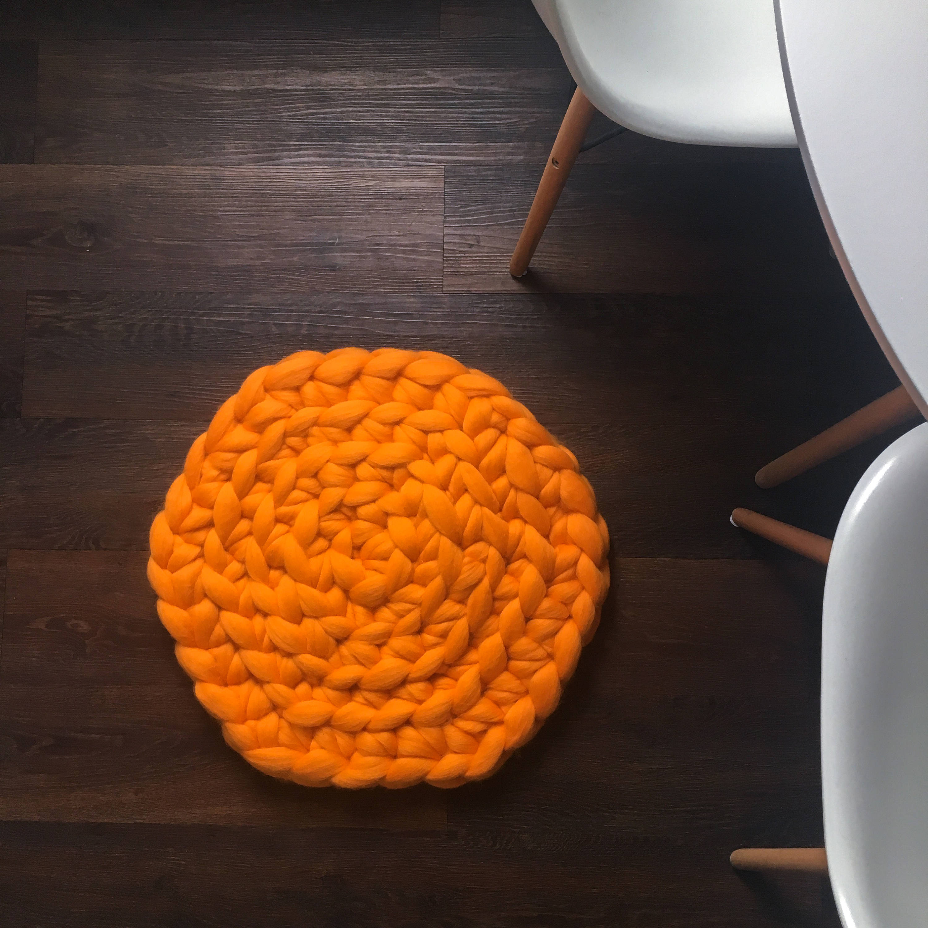 Giant Wool Rug Chunky Crochet Rug jumbo Yarn Giant Yarn Giant Wool Yarn