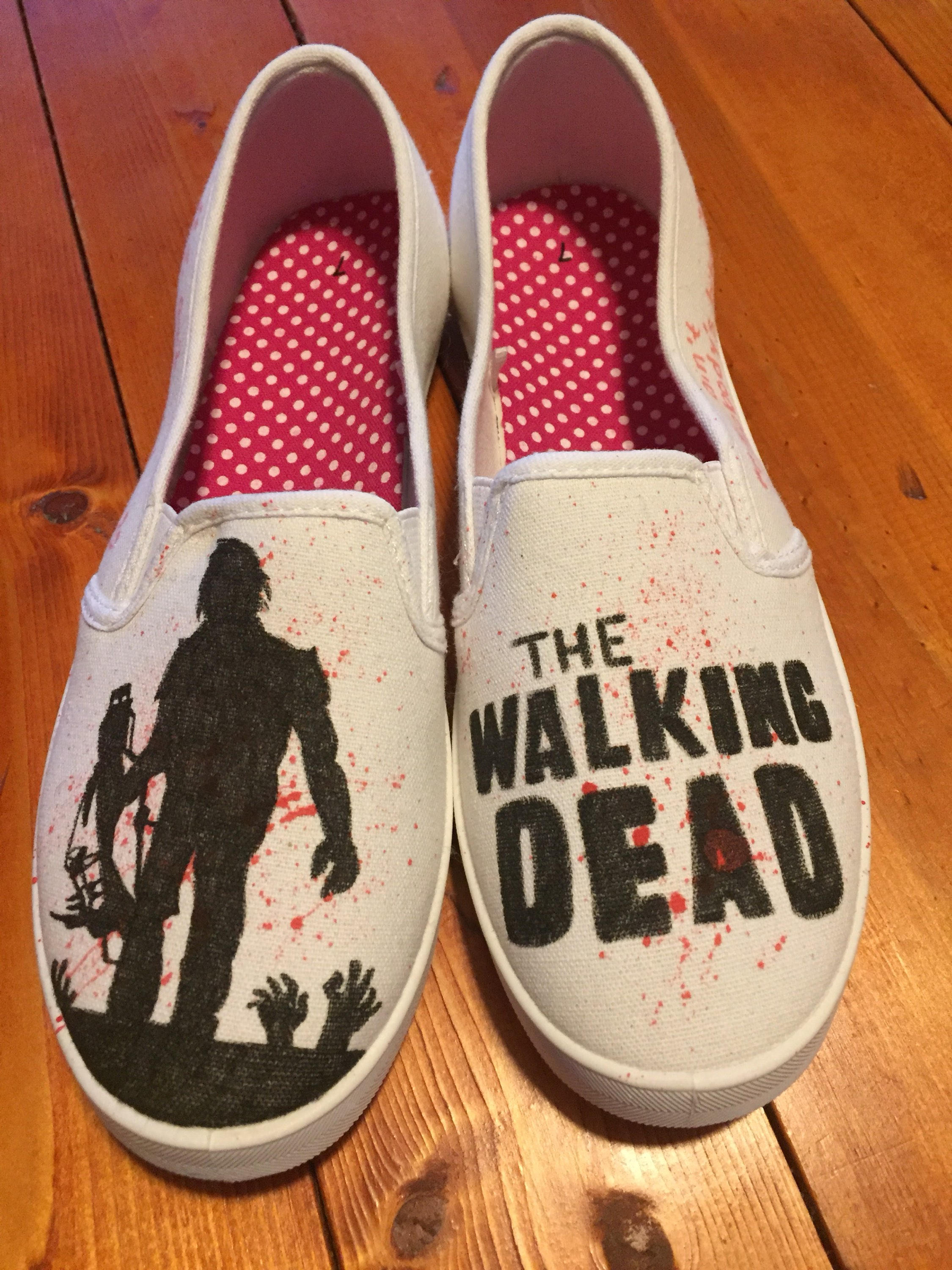 The Walking Dead Inspired Shoes Featuring Daryl Dixon Etsy UK