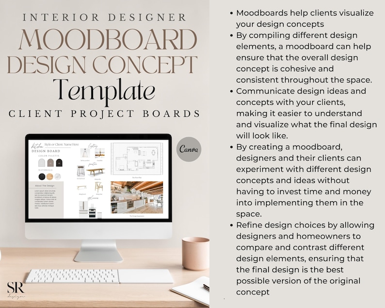 Interior Design Mood Board Canva Templates | Interior Design Concept ...
