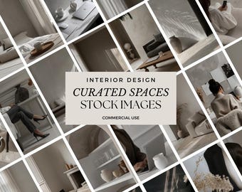 Diseño de interiores: Espacios seleccionados / Fotografía de marca sin rostro para diseñadores de interiores, creadores y emprendedores / Uso comercial con derechos de reventa
